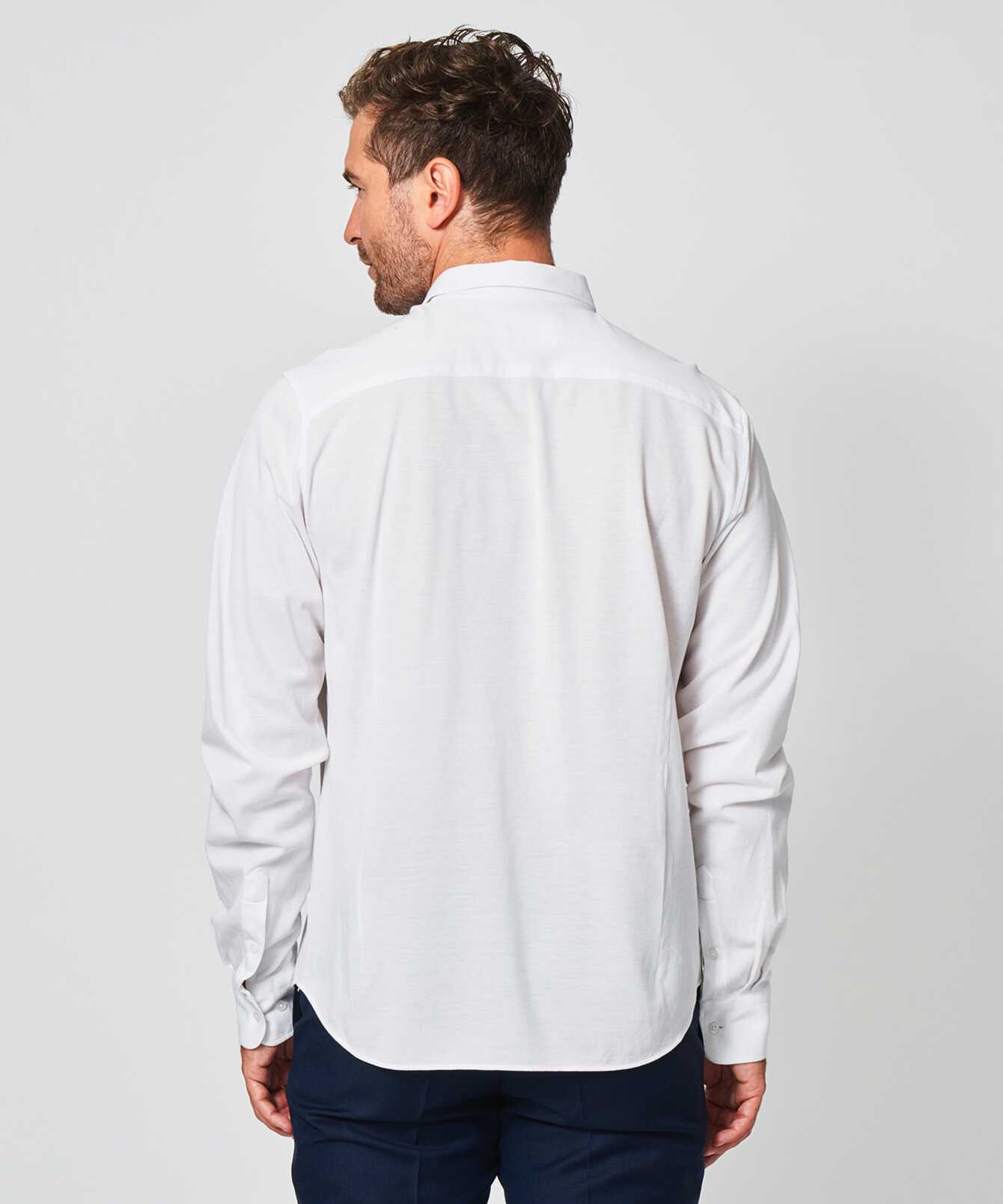 Shirt Royal Troon Pike White Pique Shirt in Mercerised cotton The Shirt Factory