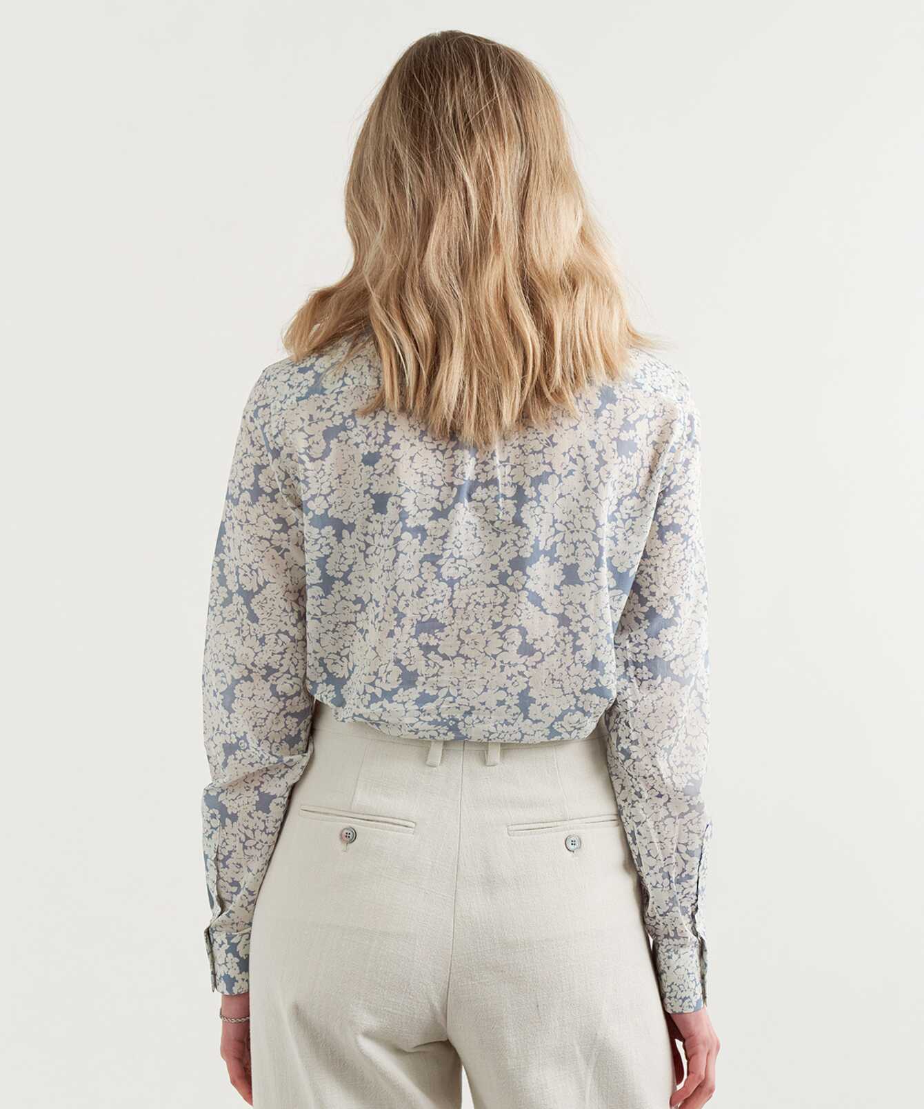 Skjorta Tilde Belleza Blå Blommig Toile Blus The Shirt Factory