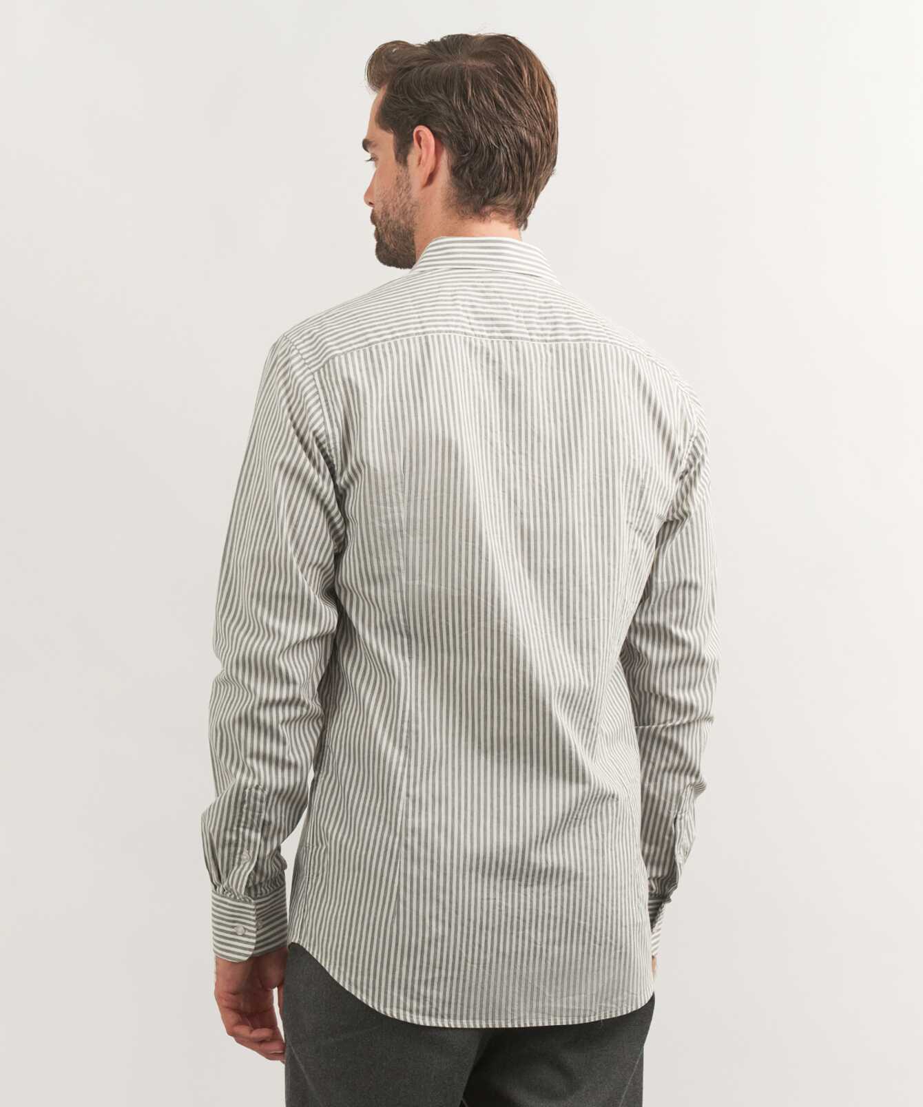 Shirt Montmelo Grey Striped Twill Shirt The Shirt Factory