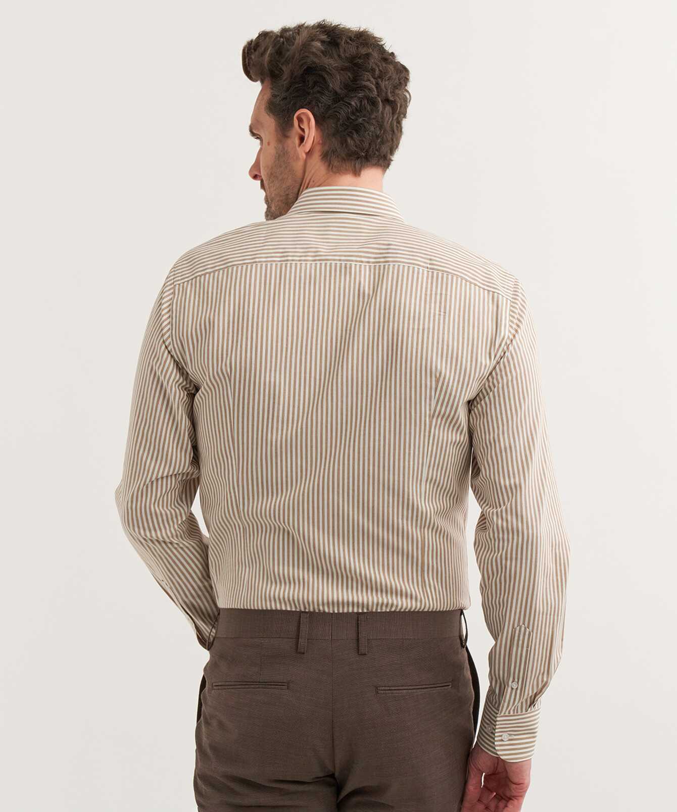 Shirt Montmelo Brown Stripe Shirt Extra Long Sleeve The Shirt Factory