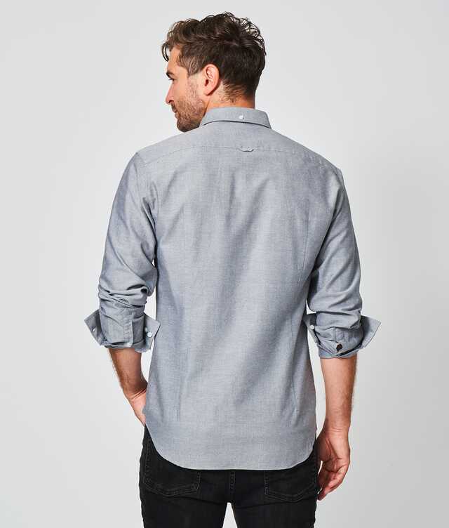 Hampton Oxford Shirt Light Grey  The Shirt Factory