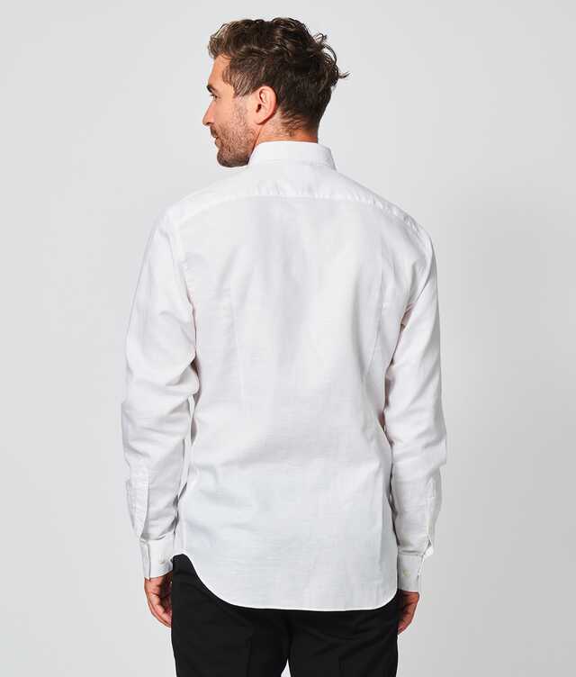 Portofino White Linen Shirt Extra Long Sleeve The Shirt Factory