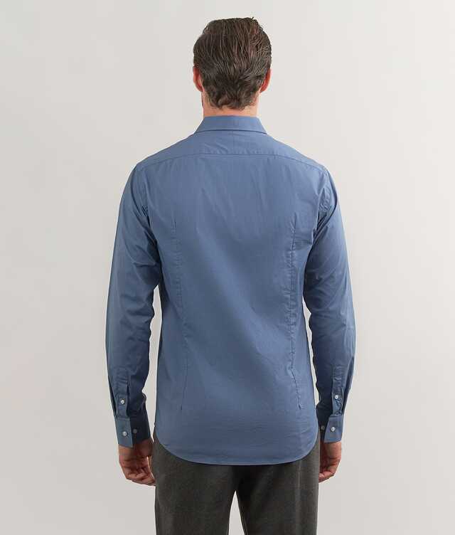 Urbane Poplin Blå Skjorta med Stretch The Shirt Factory