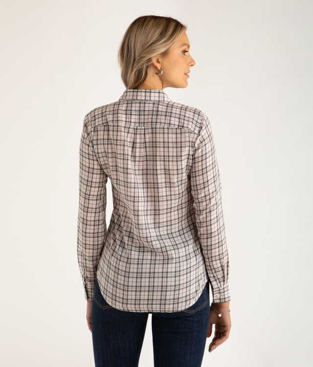 Tilde Magre Soft Pink Check Blouse The Shirt Factory