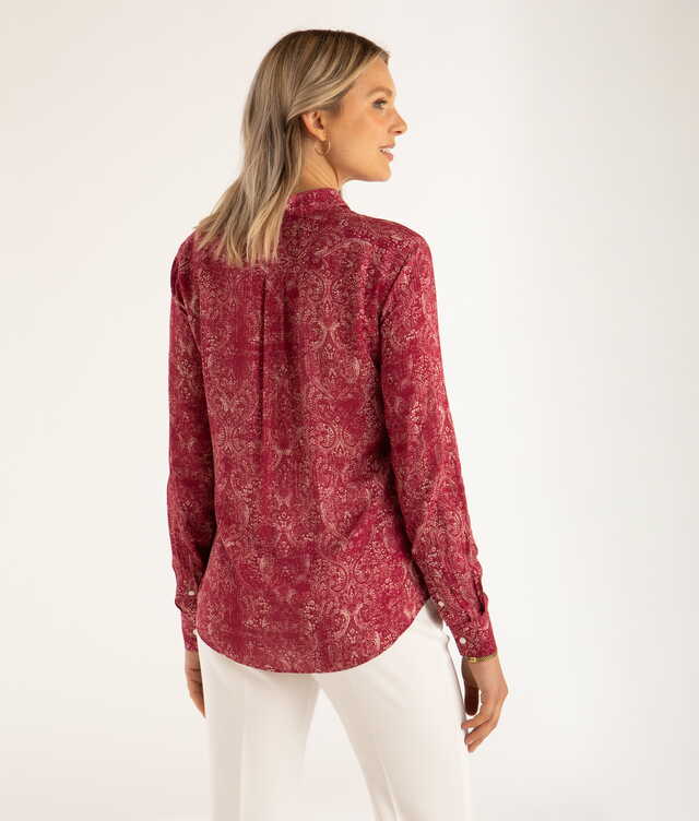 Tilde Paisley Red Flower Blus The Shirt Factory