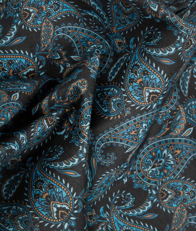 Livigno Paisley Dark Blue Poplin Shirt The Shirt Factory
