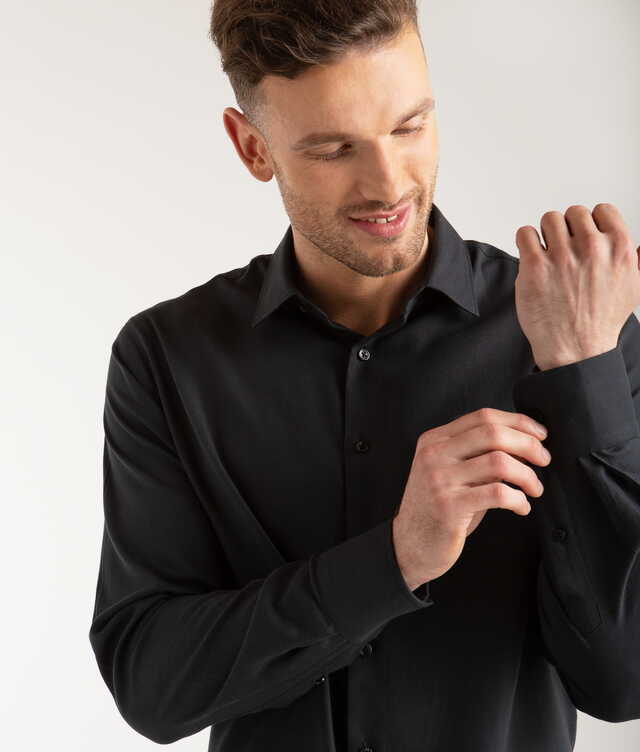Varese Charcoal Shirt with Wool The Shirt Factory