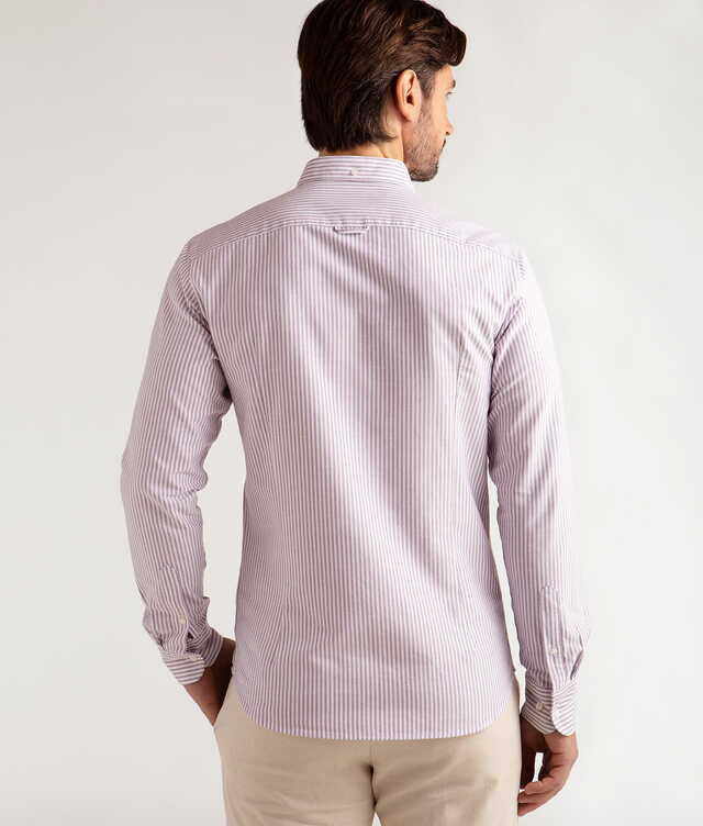 Preppy Oxford Stripe Lilac Shirt The Shirt Factory