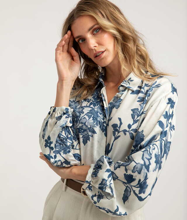 Ina Morning Dew Blue Blouse The Shirt Factory