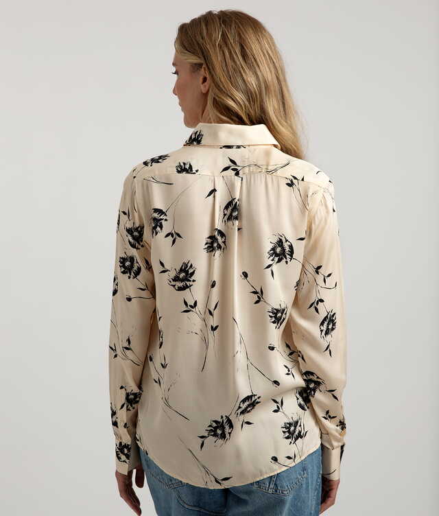Victoria Ivory Bloom Beige Blouse The Shirt Factory