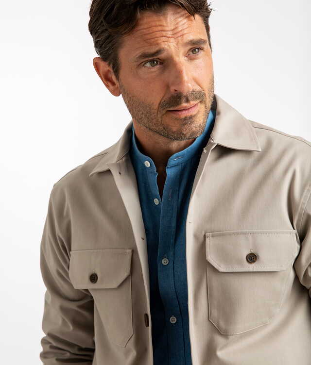 Overshirt Twill Dark Beige The Shirt Factory