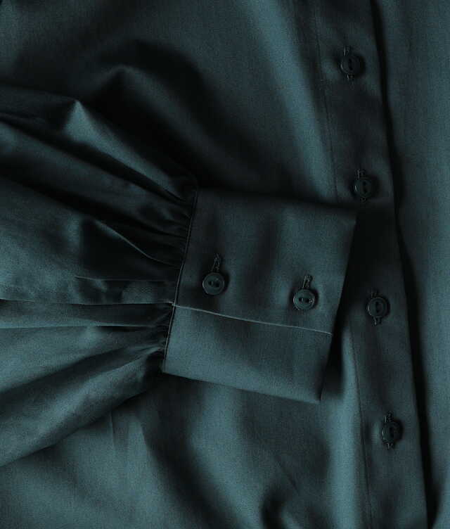 Louise Cotton Poplin Green Shirt The Shirt Factory