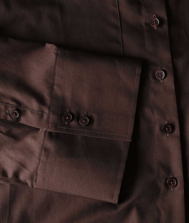 Anya Cotton Poplin Dark Brown Shirt The Shirt Factory