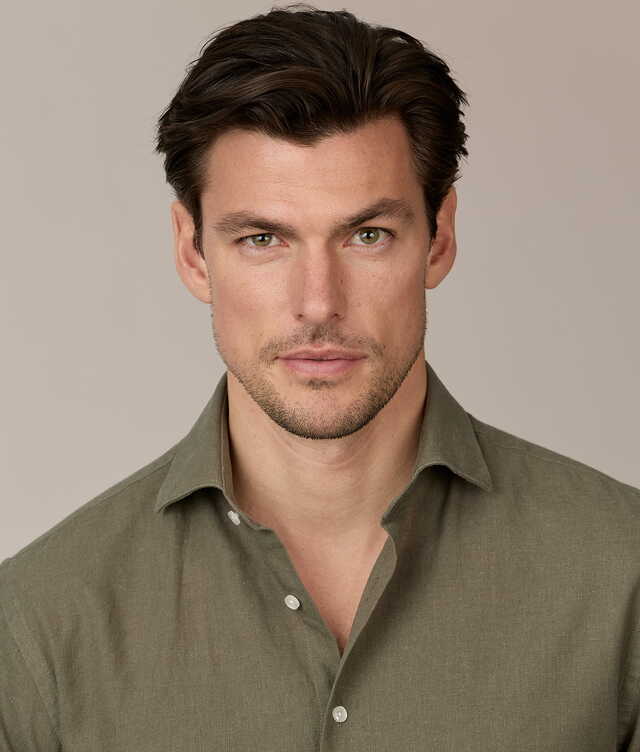 Sorrento Grön Linneskjorta The Shirt Factory