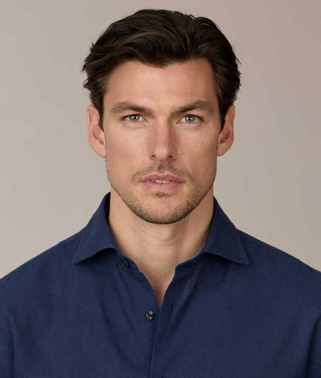 Sorrento Mörkblå Linneskjorta The Shirt Factory