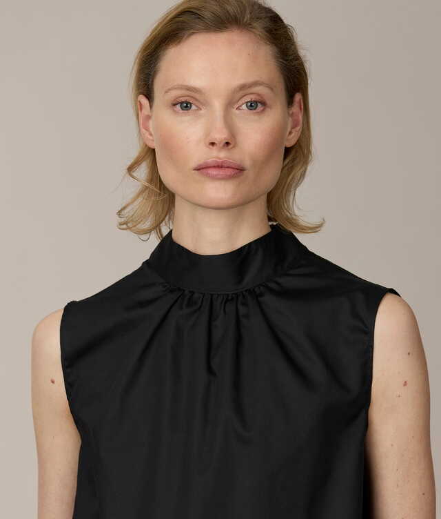 Cleo Cotton Poplin Svart Tank top The Shirt Factory