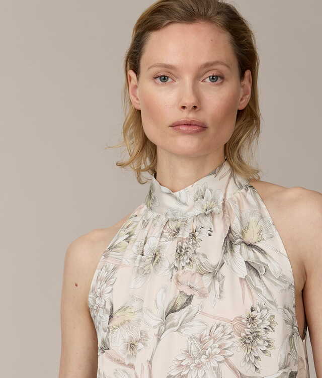 Celine Soft Petal Sketch Halterneck Blus The Shirt Factory