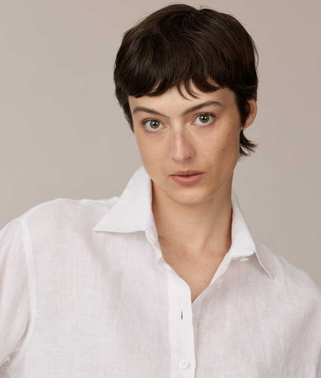 Melina Riviera Linen Vit Skjorta The Shirt Factory