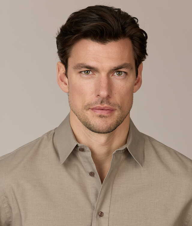 Toulon Warm Sand Linen Shirt The Shirt Factory