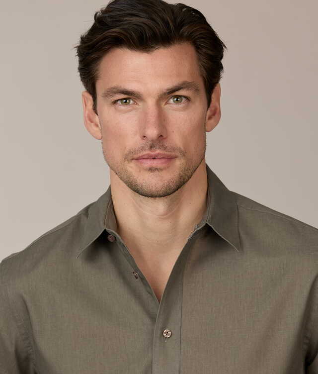 Toulon Taupe Linen Shirt The Shirt Factory