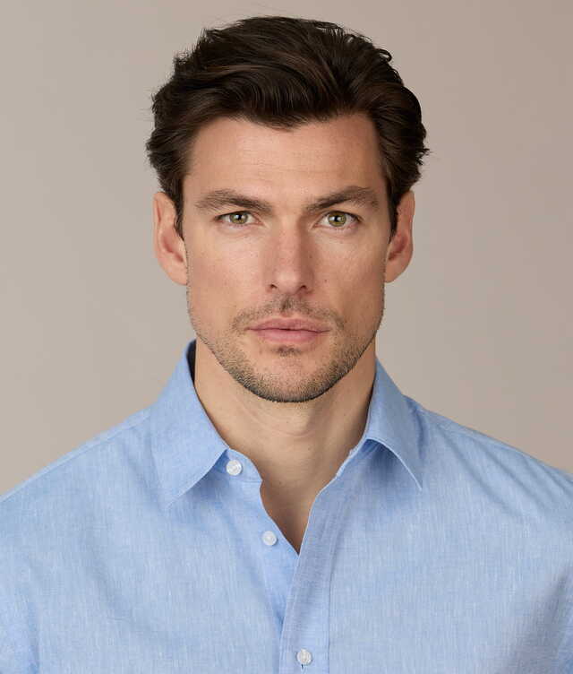 Toulon Blue Linen Shirt The Shirt Factory