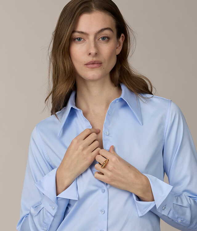 Eloise Cotton Poplin Ljusblå Skjorta The Shirt Factory