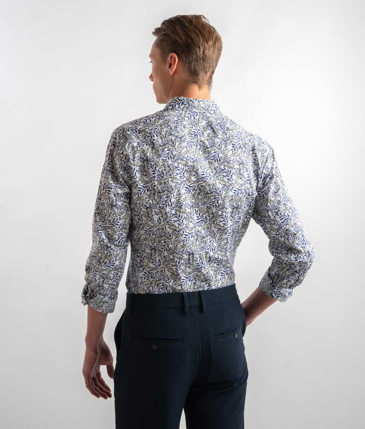 Herrskjorta Slim Fit Siden Mönstrad Elegant Djurmönster main image 0