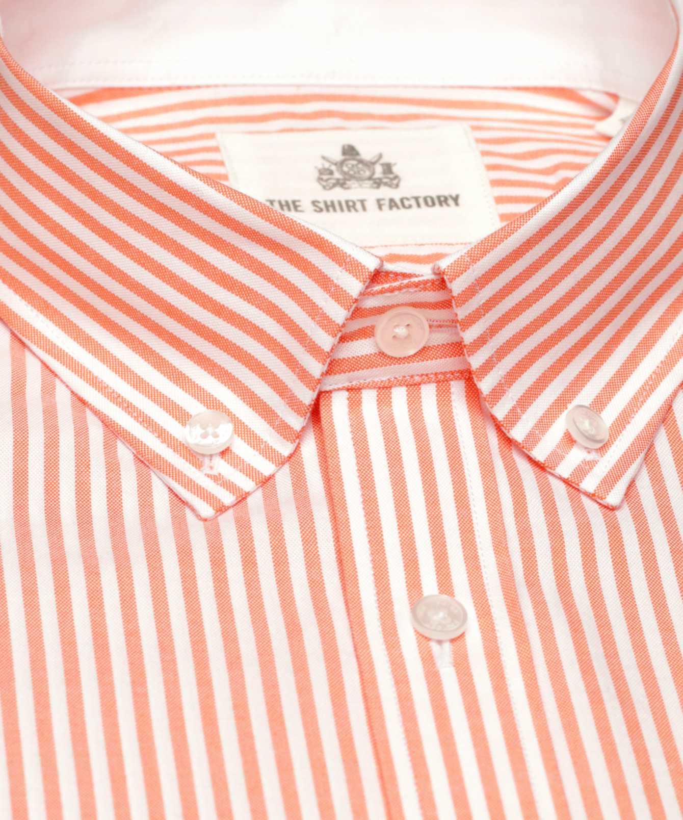 Shirt Oxford Shirt Orange White Stripe  The Shirt Factory