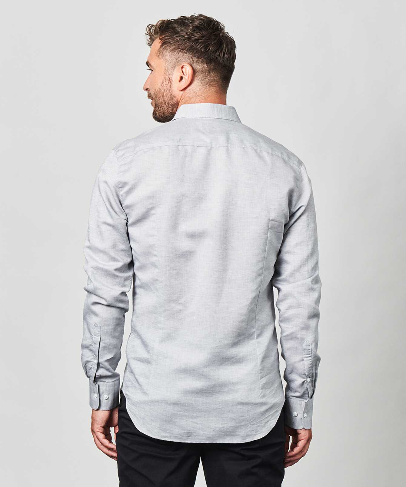 Shirt Portofino Linen Grey The Shirt Factory