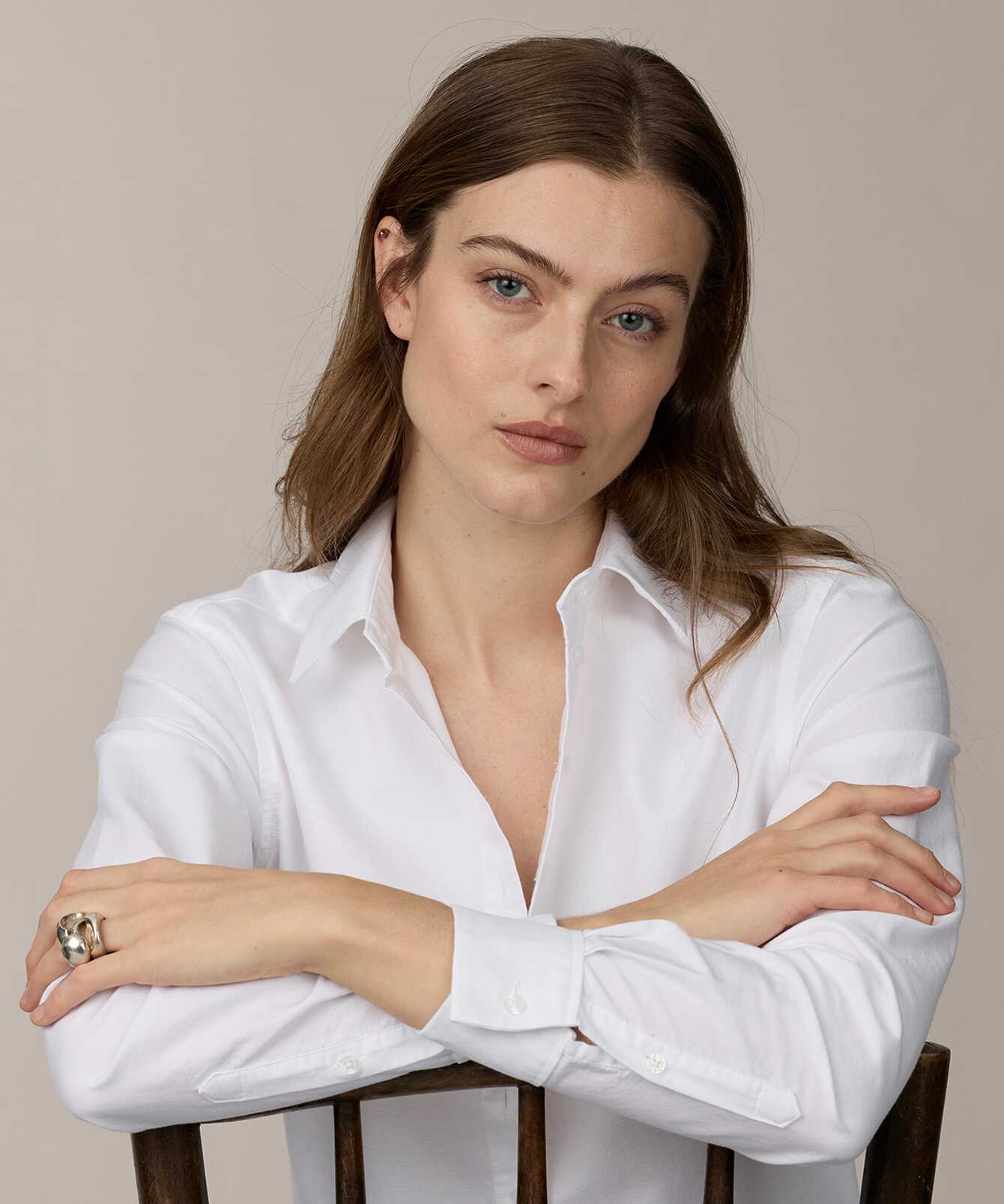 Skjorta Tilde Boston Oxford Vit Skjorta The Shirt Factory