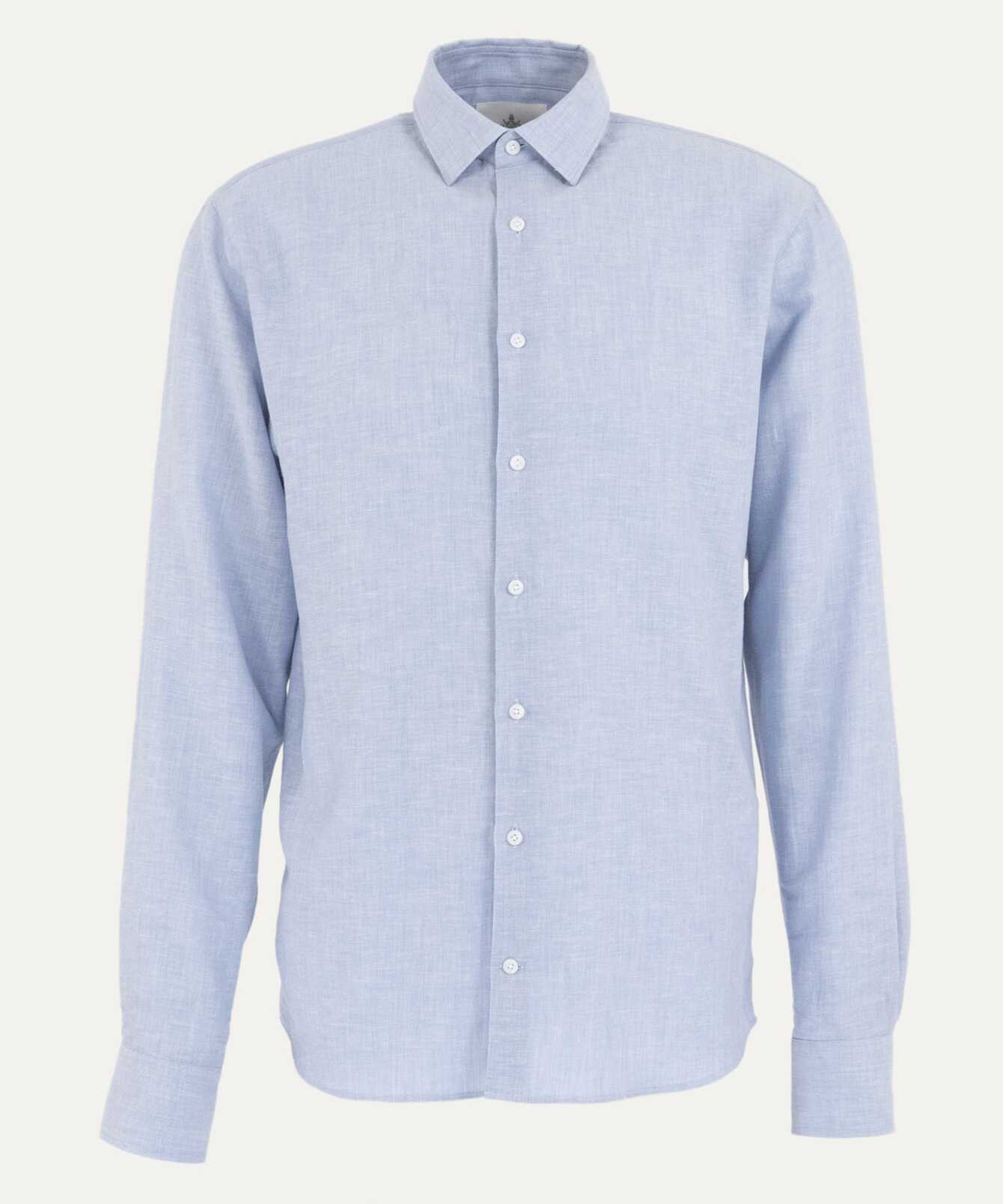 Shirt Webster Light Blue Cotton Linen Shirt  The Shirt Factory