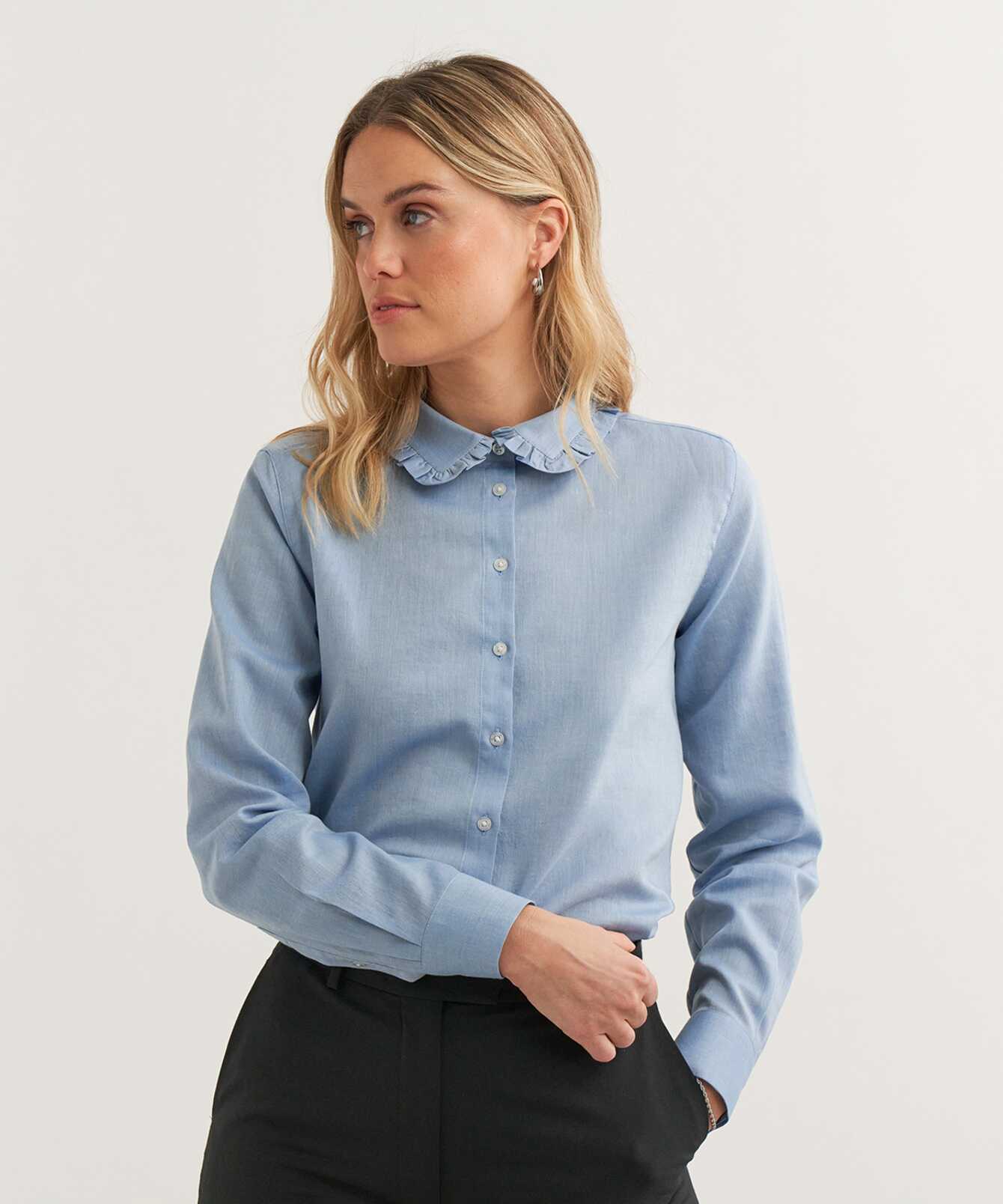 Skjorta Chloe Organic Cotton Blå Blus The Shirt Factory
