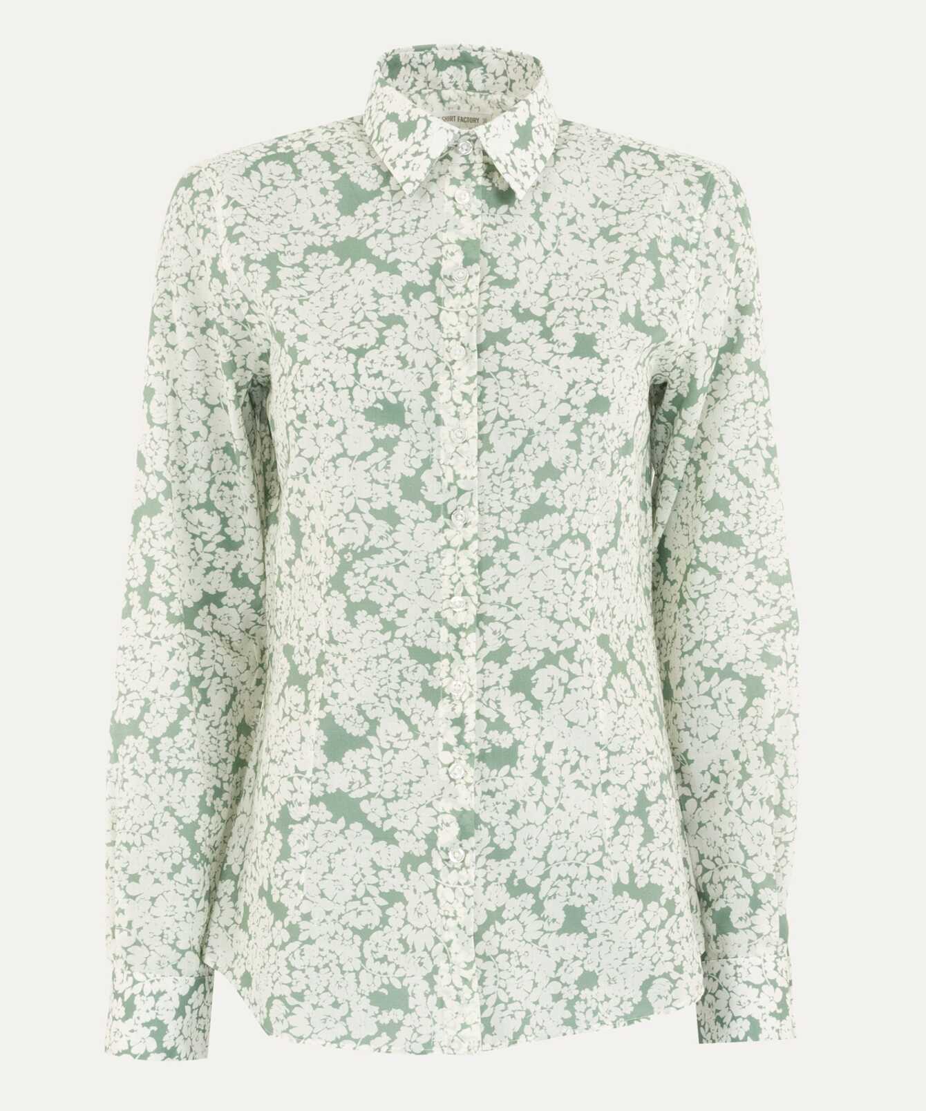 Skjorta Tilde Belleza Grön Blommig Toile Blus The Shirt Factory
