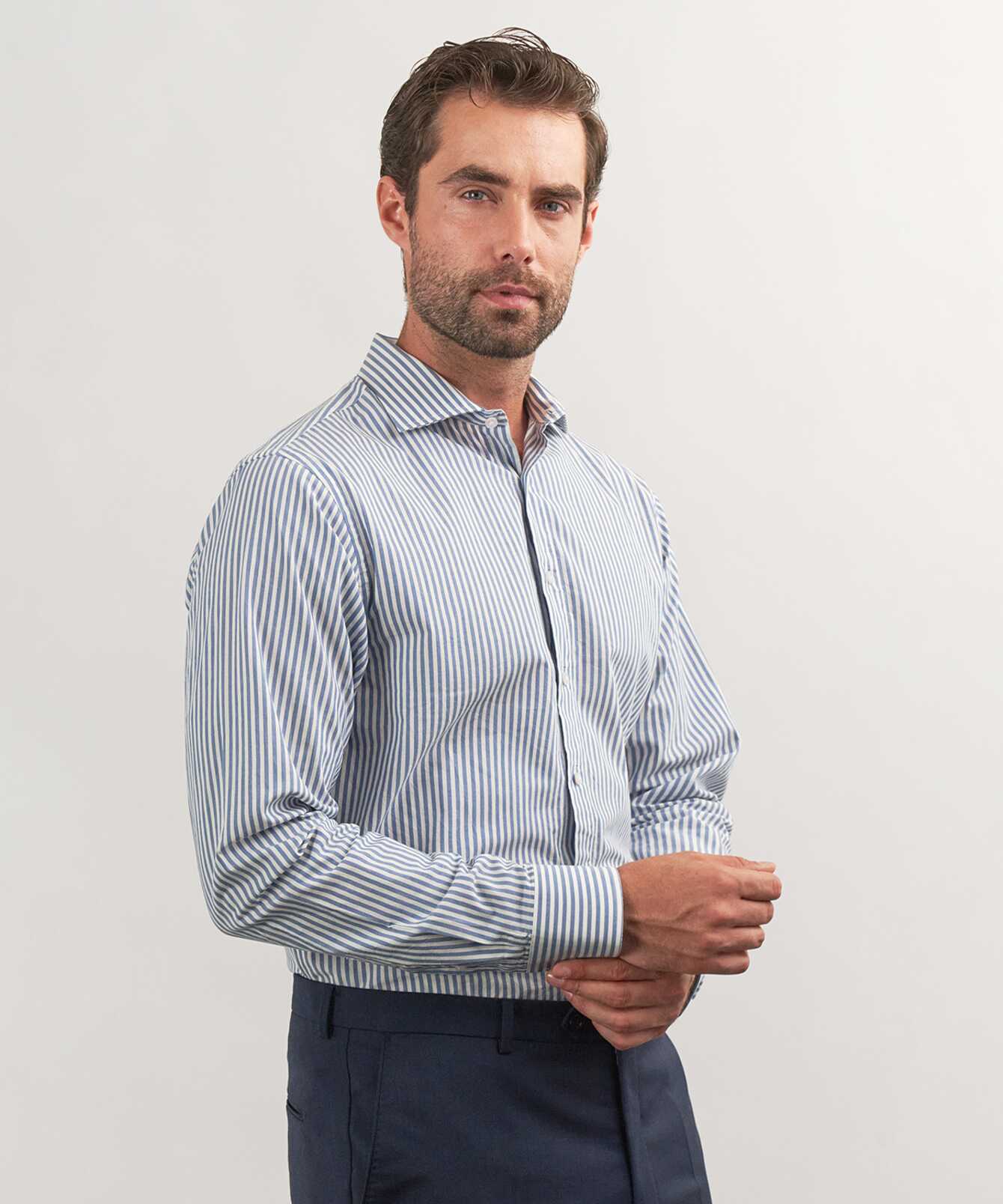 Shirt Montmelo Blue Stripe Shirt Extra Long Sleeve The Shirt Factory