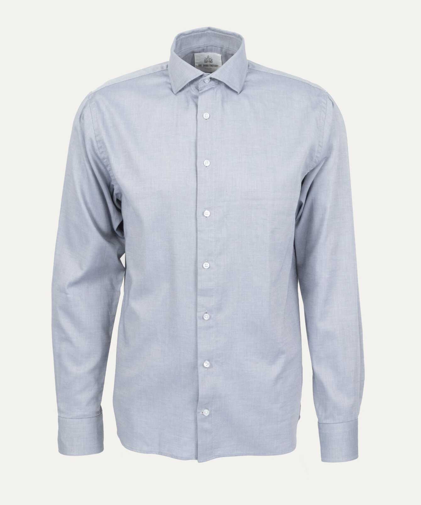 Shirt Mayfair Steel Blue Dobby Shirt with Microstructure The Shirt Factory