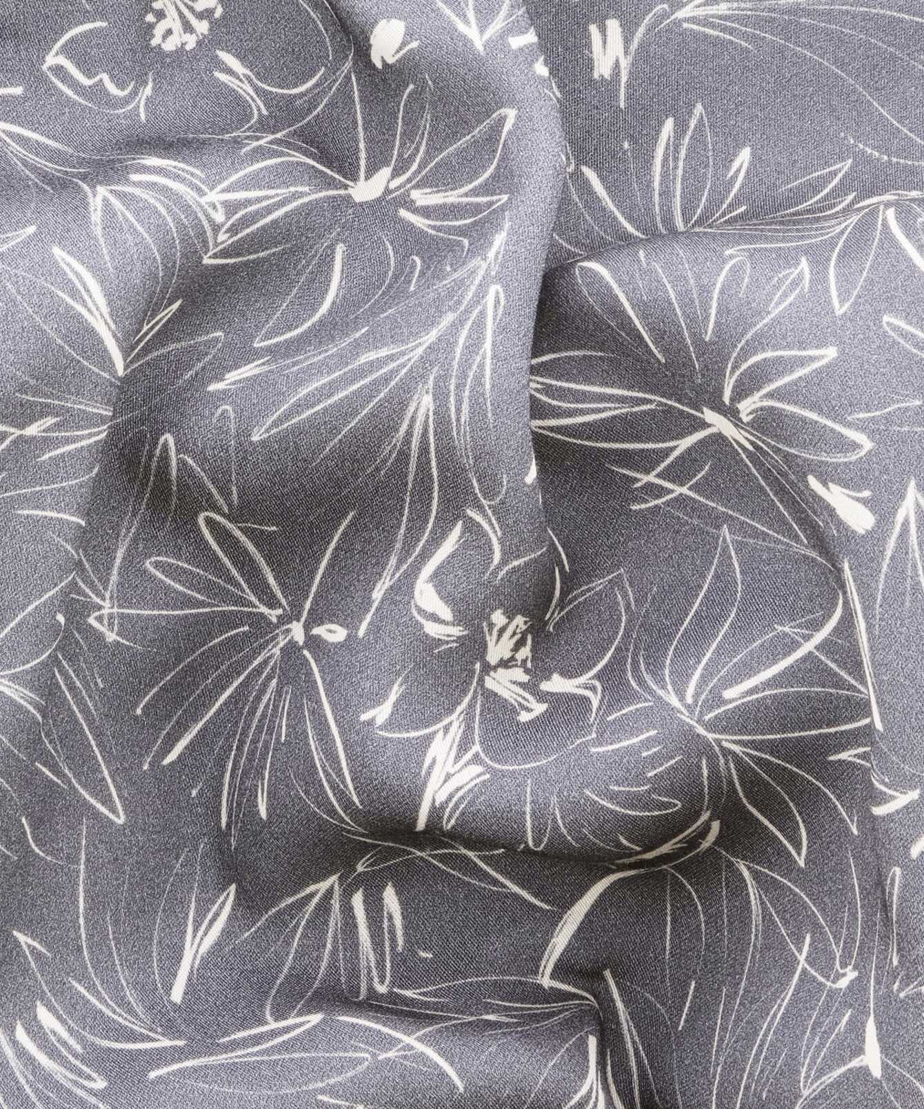 Skjorta Bella Gerbera Grafit Blus med Skissade Blommor The Shirt Factory