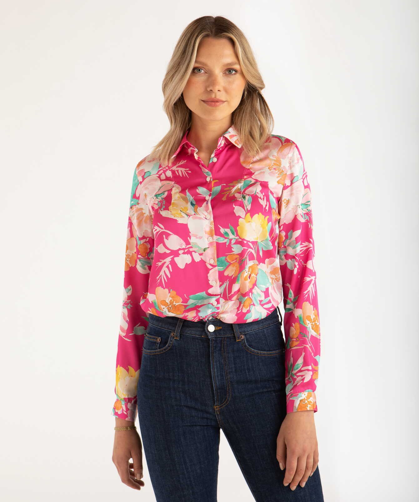 Skjorta Petra Antibes Blommig Rosa Blus The Shirt Factory