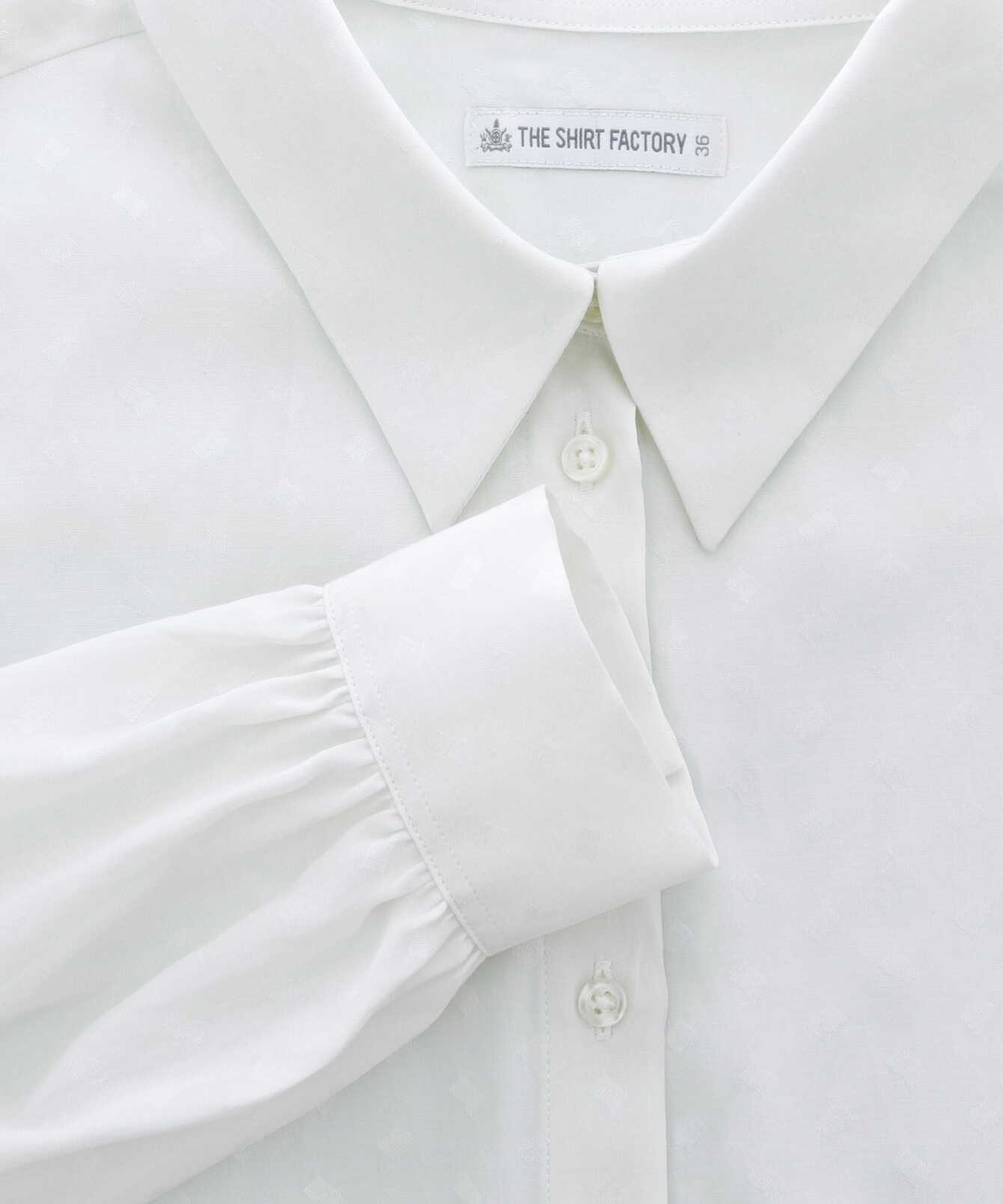 Skjorta Cora Romb Vit Jacquard Blus The Shirt Factory
