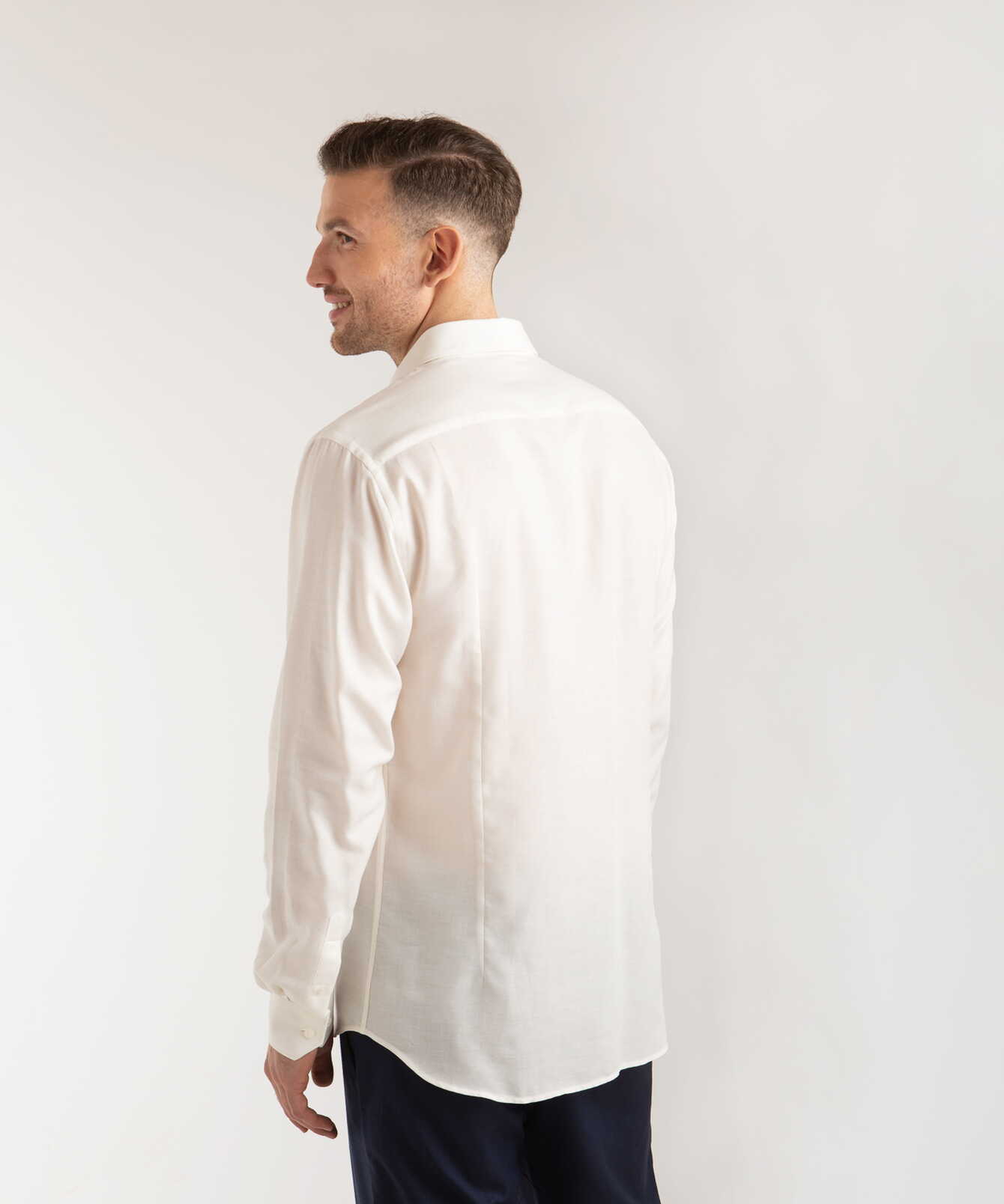 Shirt Rovereto Off White Cashmere Shirt The Shirt Factory