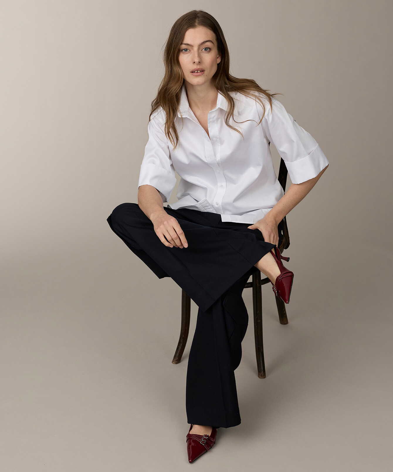 Skjorta Jaylin Cotton Poplin Vit Skjorta The Shirt Factory