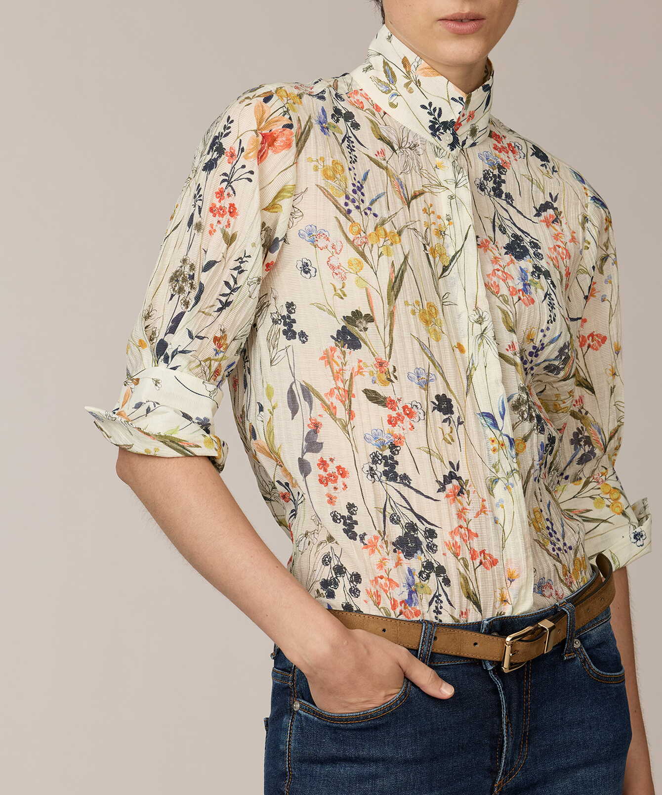 Skjorta Colette Floreve Volangblus The Shirt Factory