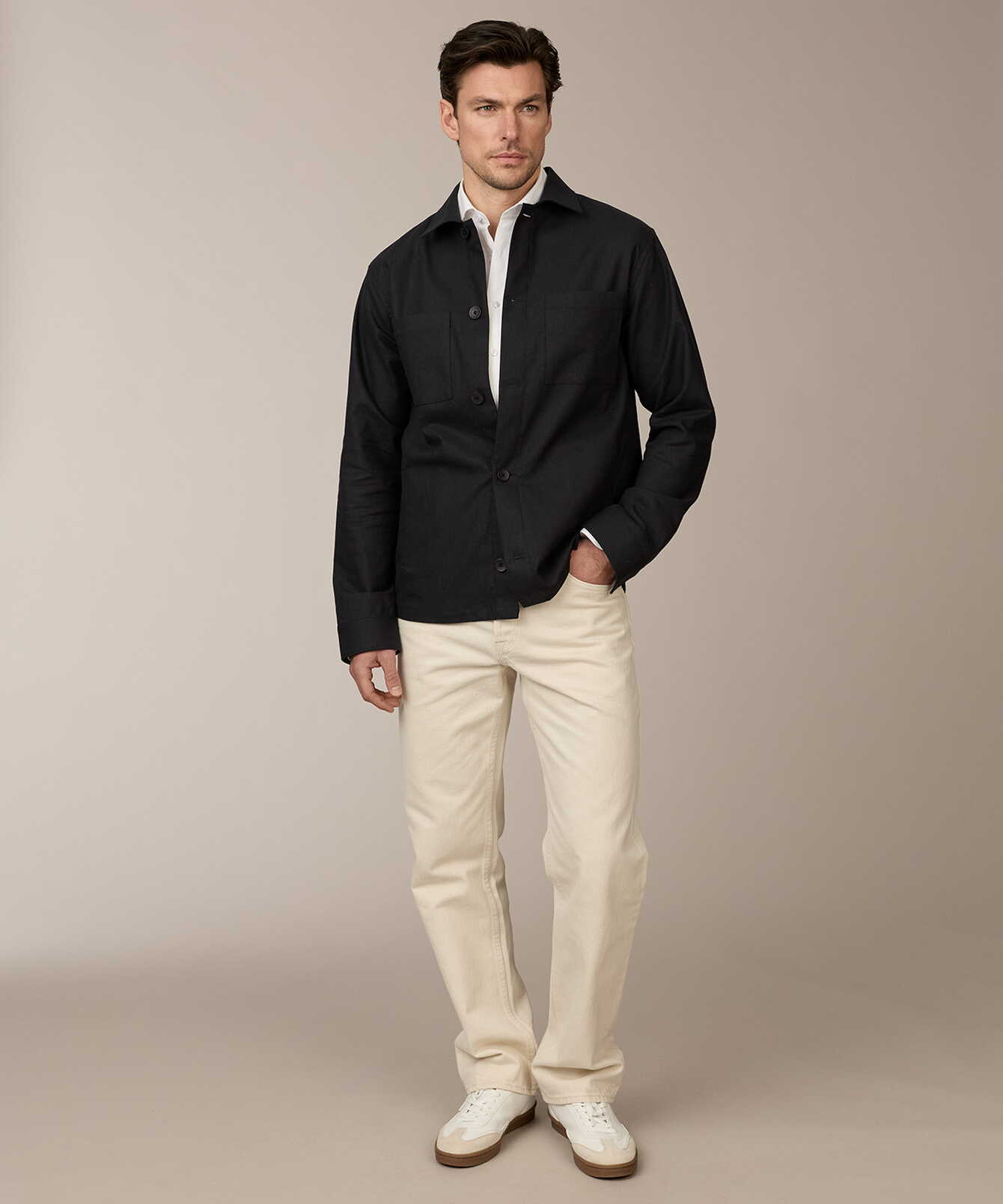 Shirt Eric Ivy Linen Black Overshirt The Shirt Factory