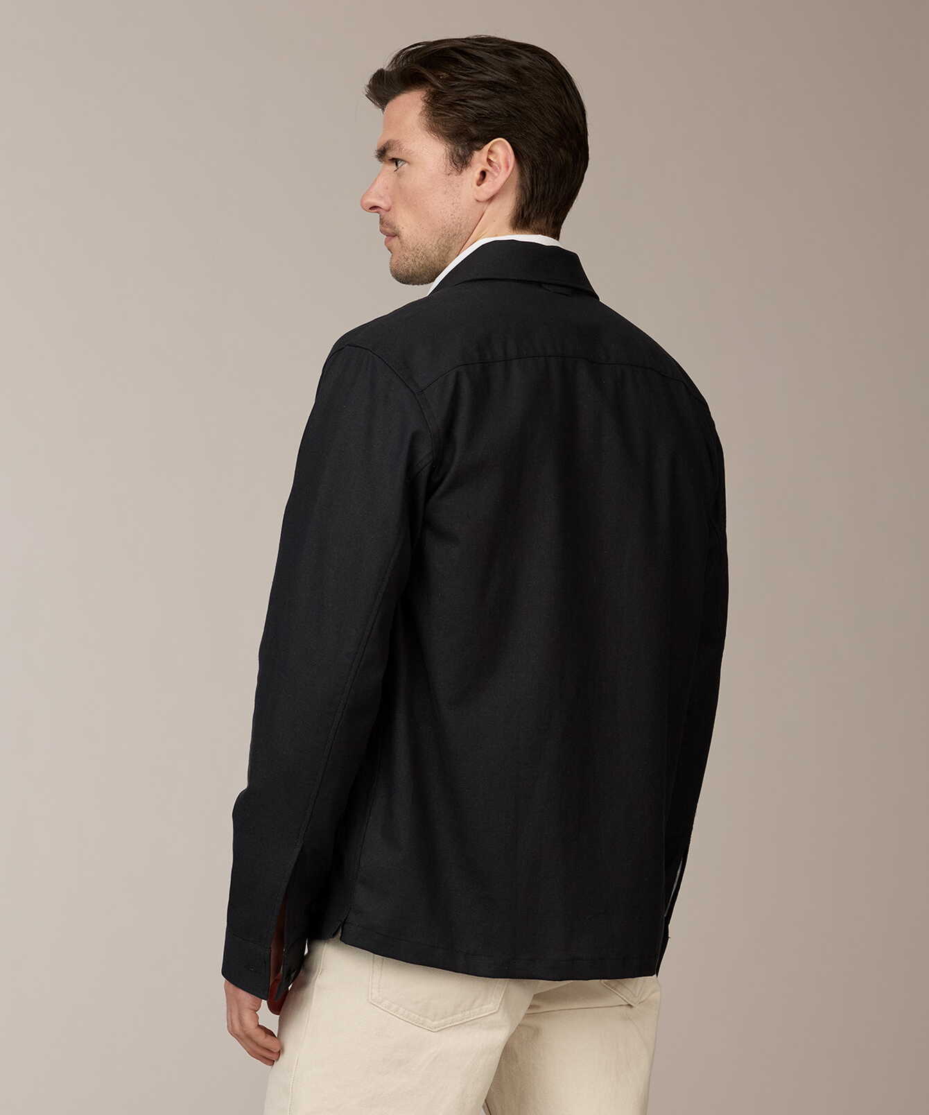 Shirt Eric Ivy Linen Black Overshirt The Shirt Factory