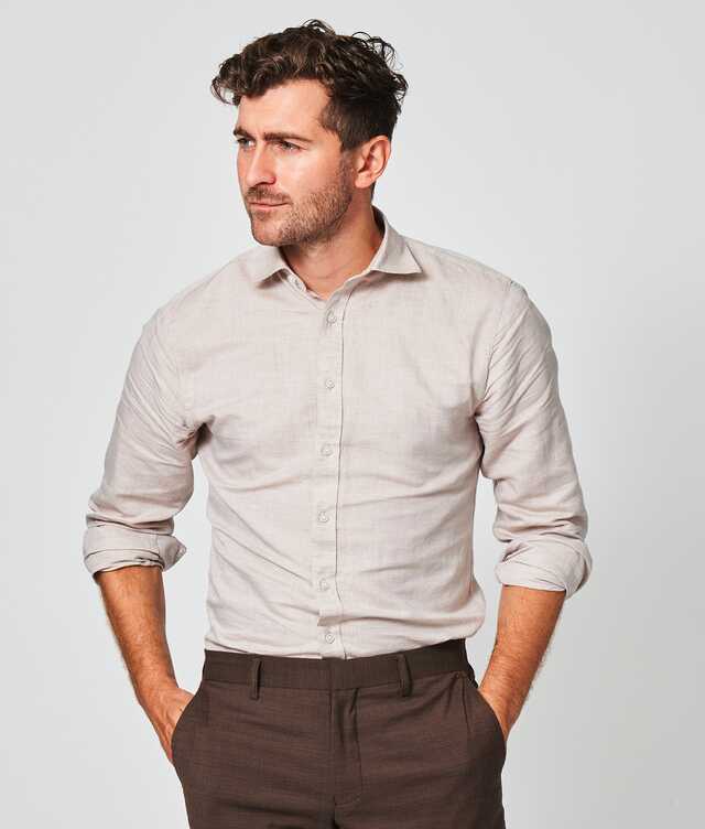 Slim fit - Portofino Beige Linen Shirt 