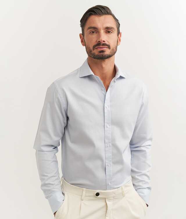 Slim fit - Stockholm Blue Easy To Iron Twill Shirt 