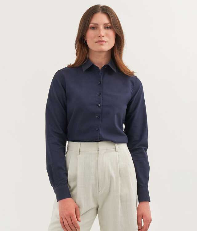 2335 - Tilde Boston Oxford Dark Blue Shirt Organic Cotton