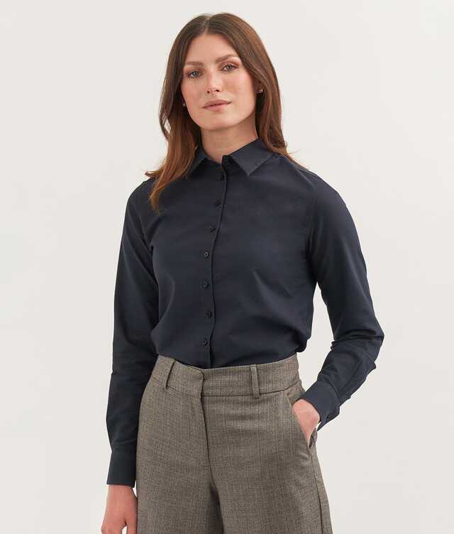 2335 - Tilde Boston Oxford Black Shirt in Organic Cotton