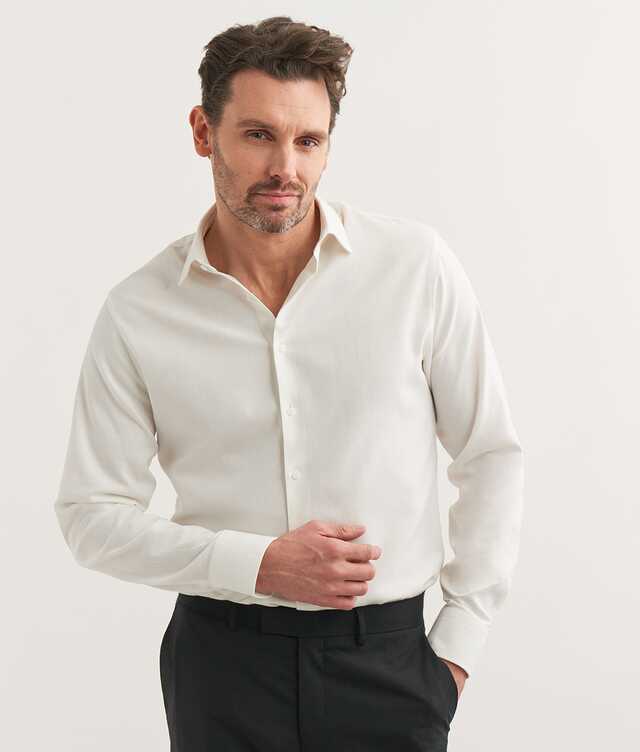 Slim fit - Varese White Twill Shirt Extra Long Sleeve