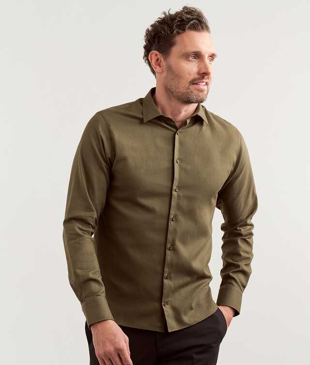 Slim fit - Varese Green Twill Shirt