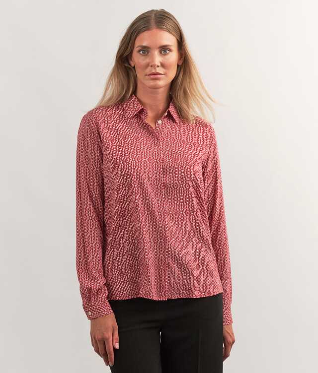 Skjorta Gina Link Röd Mönstrad Blus  The Shirt Factory